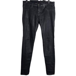 J Brand Super Skinny Coat Steal Black Coated Jeans Pants Women Size 29